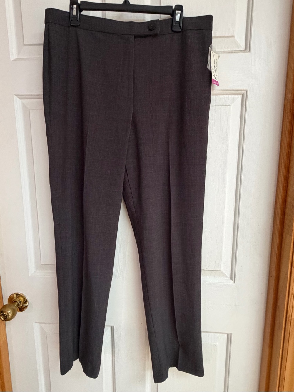 Kim Rogers Women's Dark Gray Straight-Leg Dress Trousers